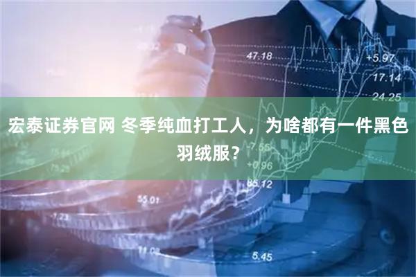 宏泰证券官网 冬季纯血打工人，为啥都有一件黑色羽绒服？