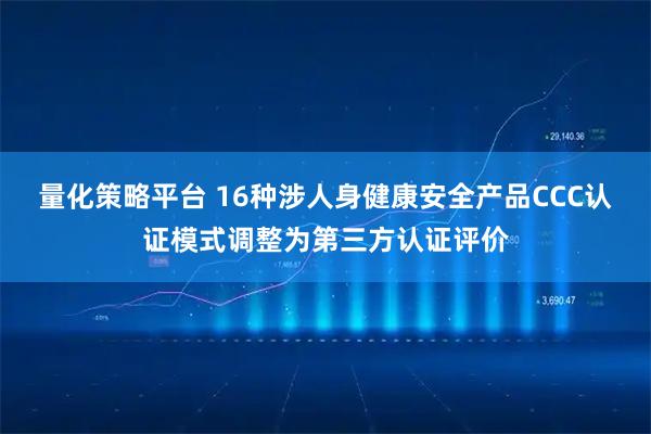 量化策略平台 16种涉人身健康安全产品CCC认证模式调整为第三方认证评价